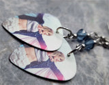 Taylor Swift Guitar Pick Earrings with Denim Blue Swarovski Crystals