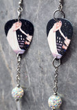 Taylor Swift Guitar Pick Earrings with White AB Pave Bead Dangles