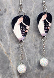 Taylor Swift Guitar Pick Earrings with White AB Pave Bead Dangles