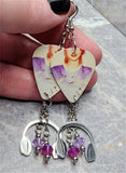 Taylor Swift 1989 Guitar Pick Earrings with Stainless Steel Headphones Charm and Swarovski Crystal Dangles