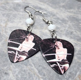 Taylor Swift Guitar Pick Earrings with White Swarovski Crystals