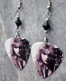 Taylor Swift Guitar Pick Earrings with Black Swarovski Crystals