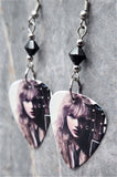 Taylor Swift Guitar Pick Earrings with Black Swarovski Crystals
