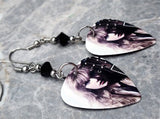 Taylor Swift Guitar Pick Earrings with Black Swarovski Crystals