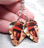 Taylor Swift Guitar Pick Earrings with Clear Swarovski Crystals