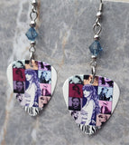 Taylor Swift The Eras Tour Guitar Pick Earrings with Denim Blue Swarovski Crystals