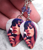 Taylor Swift Midnights Guitar Pick Earrings with Purple Swarovski Crystals