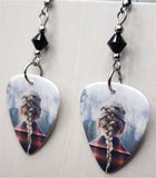 Taylor Swift Evermore Guitar Pick Earrings with Black Swarovski Crystals