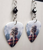 Taylor Swift Evermore Guitar Pick Earrings with Black Swarovski Crystals