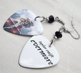 Taylor Swift Evermore Guitar Pick Earrings with Black Swarovski Crystals