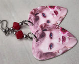 Taylor Swift Guitar Pick Earrings with Red Swarovski Crystals