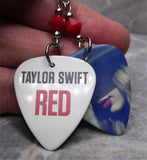 Taylor Swift Red Guitar Pick Earrings with Red Swarovski Crystals