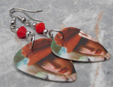 Taylor Swift Red Guitar Pick Earrings with Red Swarovski Crystals