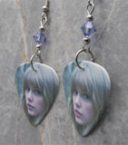 Taylor Swift Guitar Pick Earrings with Purple Swarovski Crystals