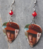 Taylor Swift Red Guitar Pick Earrings with Red Swarovski Crystals