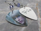 Taylor Swift Guitar Pick Earrings with Purple Swarovski Crystals