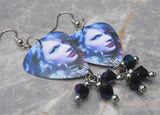 Taylor Swift Guitar Pick Earrings with Jet Glacier Blue ABX2 Swarovski Crystals