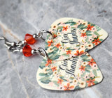 Give Thanks Autumnal Thanksgiving Guitar Pick Earrings with Orange Swarovski Crystals