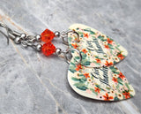 Give Thanks Autumnal Thanksgiving Guitar Pick Earrings with Orange Swarovski Crystals
