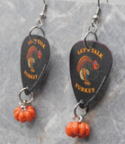 Let's Talk Turkey Guitar Pick Earrings with Pumpkin Dangles