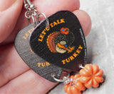 Let's Talk Turkey Guitar Pick Earrings with Pumpkin Dangles