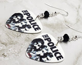 The Police Greatest Hits Guitar Pick Earrings with Black Swarovski Crystals