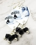 The Pretty Reckless Miss Nothing Guitar Pick Earrings with Black Swarovski Crystal Dangles