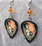 The Rocky Horror Picture Show Guitar Pick Earrings with Orange Swarovski Crystals