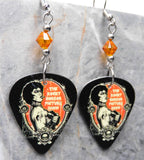 The Rocky Horror Picture Show Guitar Pick Earrings with Orange Swarovski Crystals