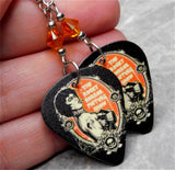 The Rocky Horror Picture Show Guitar Pick Earrings with Orange Swarovski Crystals