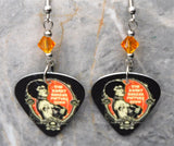 The Rocky Horror Picture Show Guitar Pick Earrings with Orange Swarovski Crystals