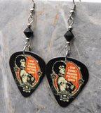 The Rocky Horror Picture Show Guitar Pick Earrings with Black Swarovski Crystals