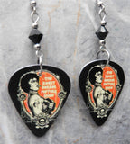 The Rocky Horror Picture Show Guitar Pick Earrings with Black Swarovski Crystals