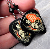 The Rocky Horror Picture Show Guitar Pick Earrings with Black Swarovski Crystals