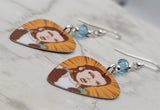 The Wizard of Oz Dorothy Gale Guitar Pick Earrings with Blue Swarovski Crystals