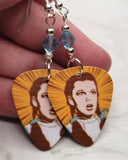 The Wizard of Oz Dorothy Gale Guitar Pick Earrings with Blue Swarovski Crystals