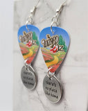 The Wizard of Oz Guitar Pick Earrings with There's No Place Like Home Charms
