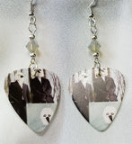 They Might Be Giants The Else Guitar Pick Earrings with Gray Opal Swarovski Crystals