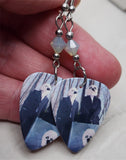 They Might Be Giants The Else Guitar Pick Earrings with Gray Opal Swarovski Crystals