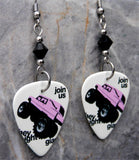 They Might Be Giants Join Us Guitar Pick Earrings with Black Swarovski Crystals