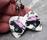 They Might Be Giants Join Us Guitar Pick Earrings with Black Swarovski Crystals
