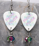 They Might Be Giants Phone Power Guitar Pick Earrings with Swarovski Crystal Dangles