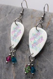 They Might Be Giants Phone Power Guitar Pick Earrings with Swarovski Crystal Dangles