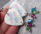 They Might Be Giants Phone Power Guitar Pick Earrings with Swarovski Crystal Dangles