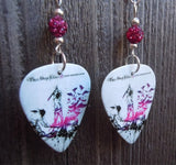 Three Days Grace Life Starts Now Guitar Pick Earrings with Fuchsia Pave Beads