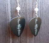 Three Days Grace Black Guitar Pick Earrings with White Swarovski Crystals