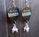 Three Days Grace One X Guitar Pick Earrings with White Swarovski Crystal Dangles