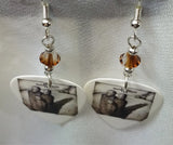 Three Days Grace Self Titled Album Guitar Pick Earrings with Brown and Clear Swarovski Crystals