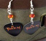 Trivium Guitar Pick Earrings with Fire Opal Swarovski Crystals