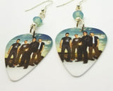 U2 Group Picture Guitar Pick Earrings with Pacific Opal Swarovski Crystals